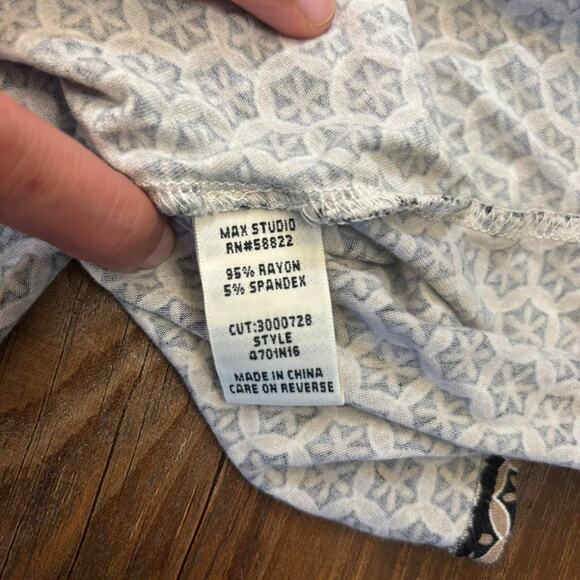 Vintage Max Studio Black & Tan Fold Over Midi Skirt Size M - Picture 4 of 6